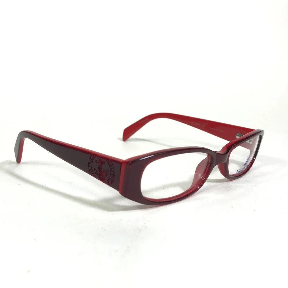 Nautica Petite Small Eyeglasses Frames N8038 654 Red Rectangular 48-16-135
